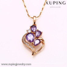 31735-Xuping Jewelry Wholesale Gold Girl crystal Necklace Pendant
